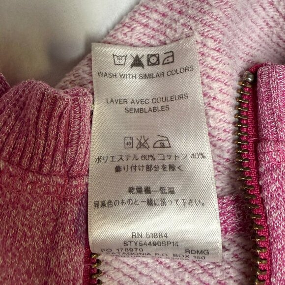 Patagonia Womens Cloud Stack Hoody Pink Size XL Style 54490 Organic Cotton EUC - Picture 5 of 10